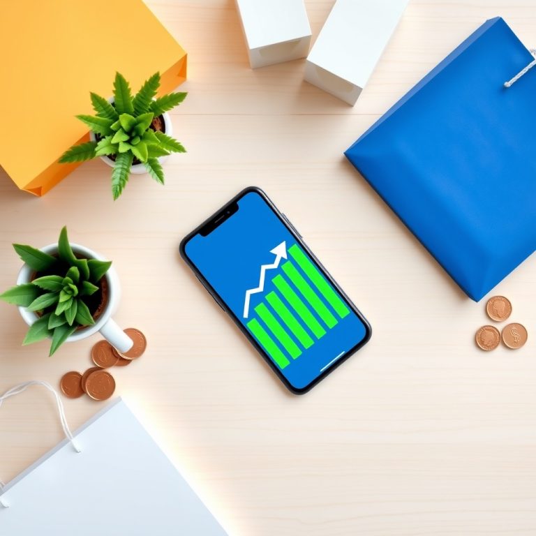 Смартфон із графіком зростання продажів як символ розкрутки бізнесу